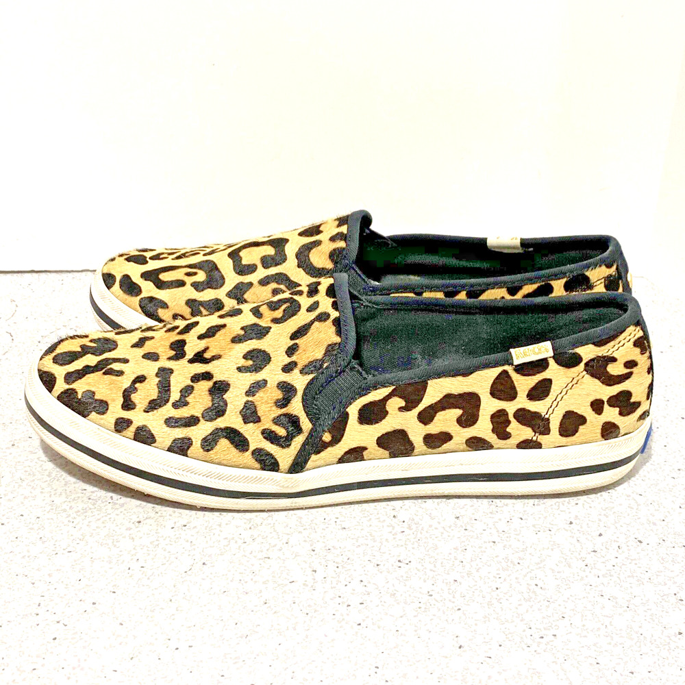 Keds x kate spade Double Decker Sneakers Leopard Print Fur Flats Shoes US 9.5M - Picture 6 of 12
